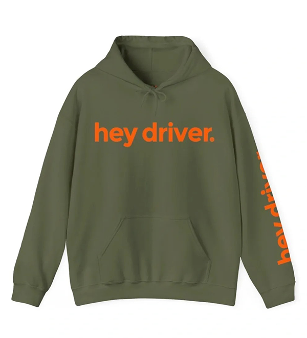 Off Duty Orange and Olive Comfy Comfy Hoodie